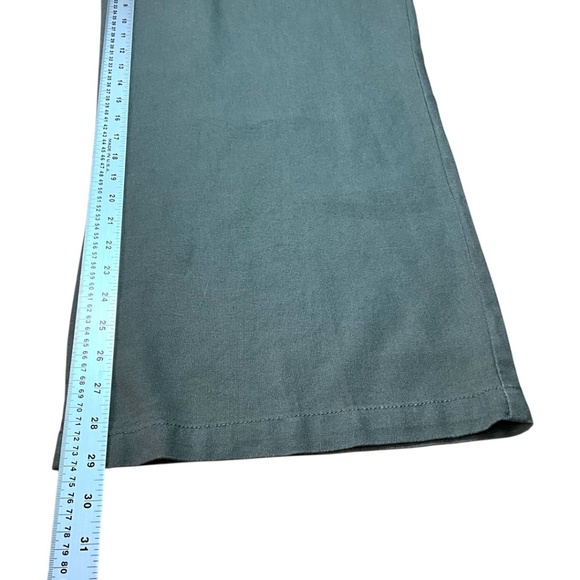 CI SONO Linen Blend Olive Green Wide Leg High Rise Trousers Pull On Style Sz XL - Picture 8 of 10